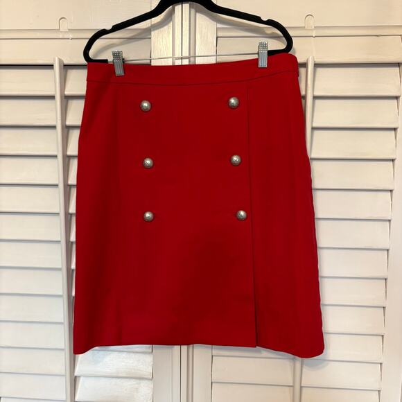 Talbots Red Button Detail‎ Skirt Size 10 - Picture 1 of 5